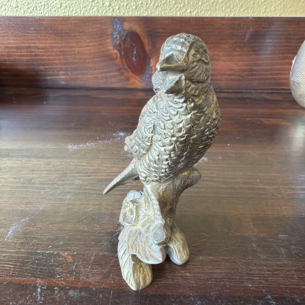 Brass Bird On A Tree With Flowers
